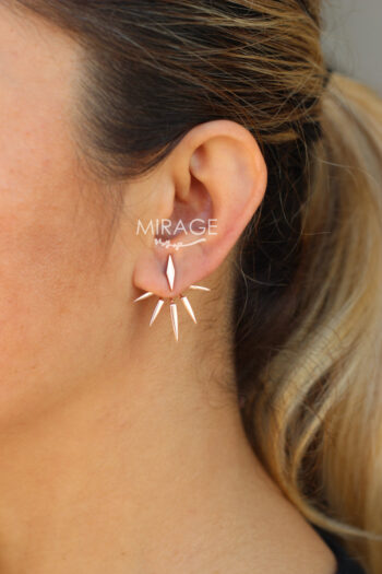 Güneş Ceket Gümüş Küpe / Punk Sun Ear Jacket / Çift