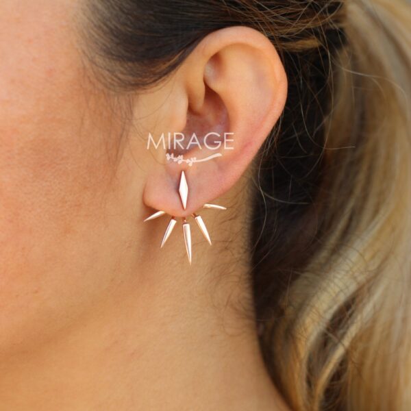 Güneş Ceket Gümüş Küpe / Punk Sun Ear Jacket / Çift *