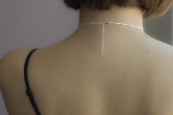 Yıldız Sallantılı Choker Gümüş Kolye / Lariat Kolye - Görsel 4