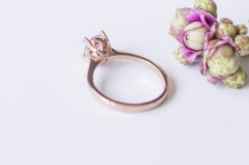 Pembe Safir Altın Yüzük/14K Altın Yüzük/Özel Söz-Nişan-Nikah Yüzüğü - Görsel 2