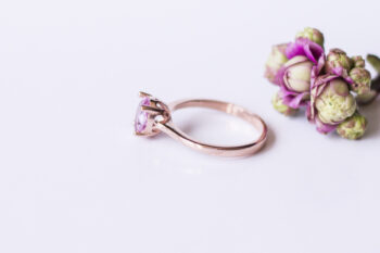 Pembe Safir Altın Yüzük/14K Altın Yüzük/Özel Söz-Nişan-Nikah Yüzüğü - Görsel 9