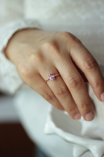 Pembe Safir Altın Yüzük/14K Altın Yüzük/Özel Söz-Nişan-Nikah Yüzüğü - Görsel 8