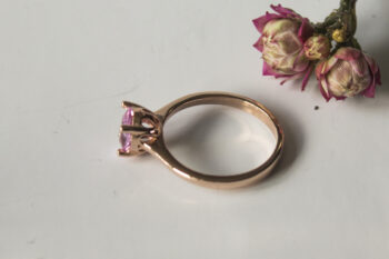 Pembe Safir Altın Yüzük/14K Altın Yüzük/Özel Söz-Nişan-Nikah Yüzüğü - Görsel 5
