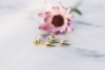 Minimalist Ear jackets / Gümüş Küpe - Görsel 3