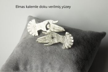 Tılsımlı El Gümüş Küpe /Çift - Görsel 11