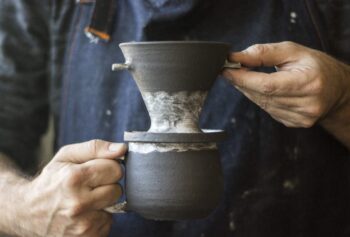 Stoneware Kahve Demleme Seti/ Dripper Set - Görsel 2