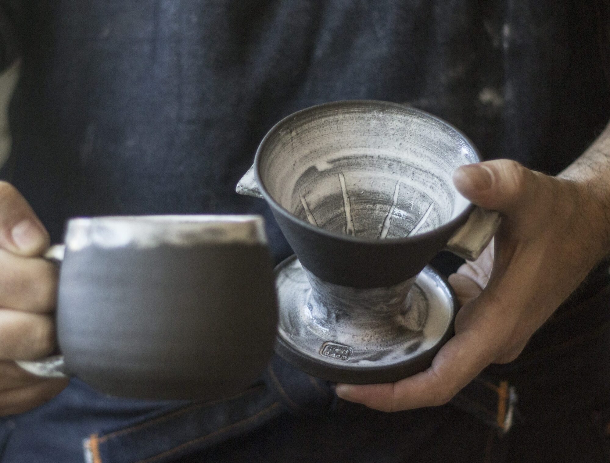 Stoneware Kahve Demleme Seti/ Dripper Set - Görsel 4