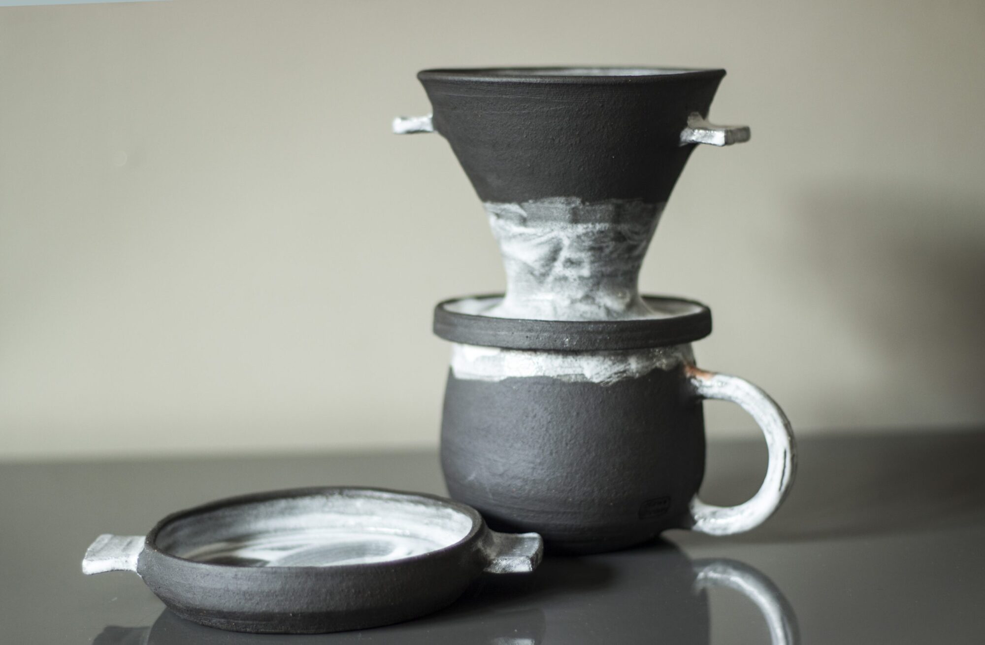 Stoneware Kahve Demleme Seti/ Dripper Set