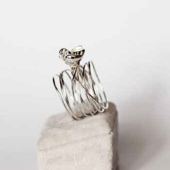 El Yapımı Kuş ve Yuvası Gümüş Yüzük*