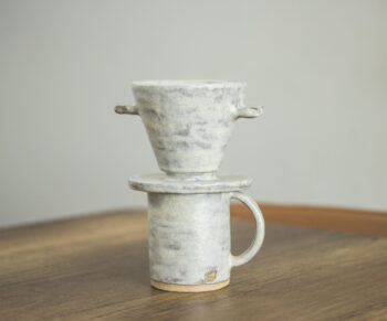 Stoneware Seramik Dripper Set / Taş Görünümlü Seramik - Görsel 5