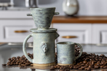 Stoneware Seramik Kahve Demleme Seti - Görsel 5