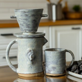 Stoneware Seramik Kahve Demleme Seti