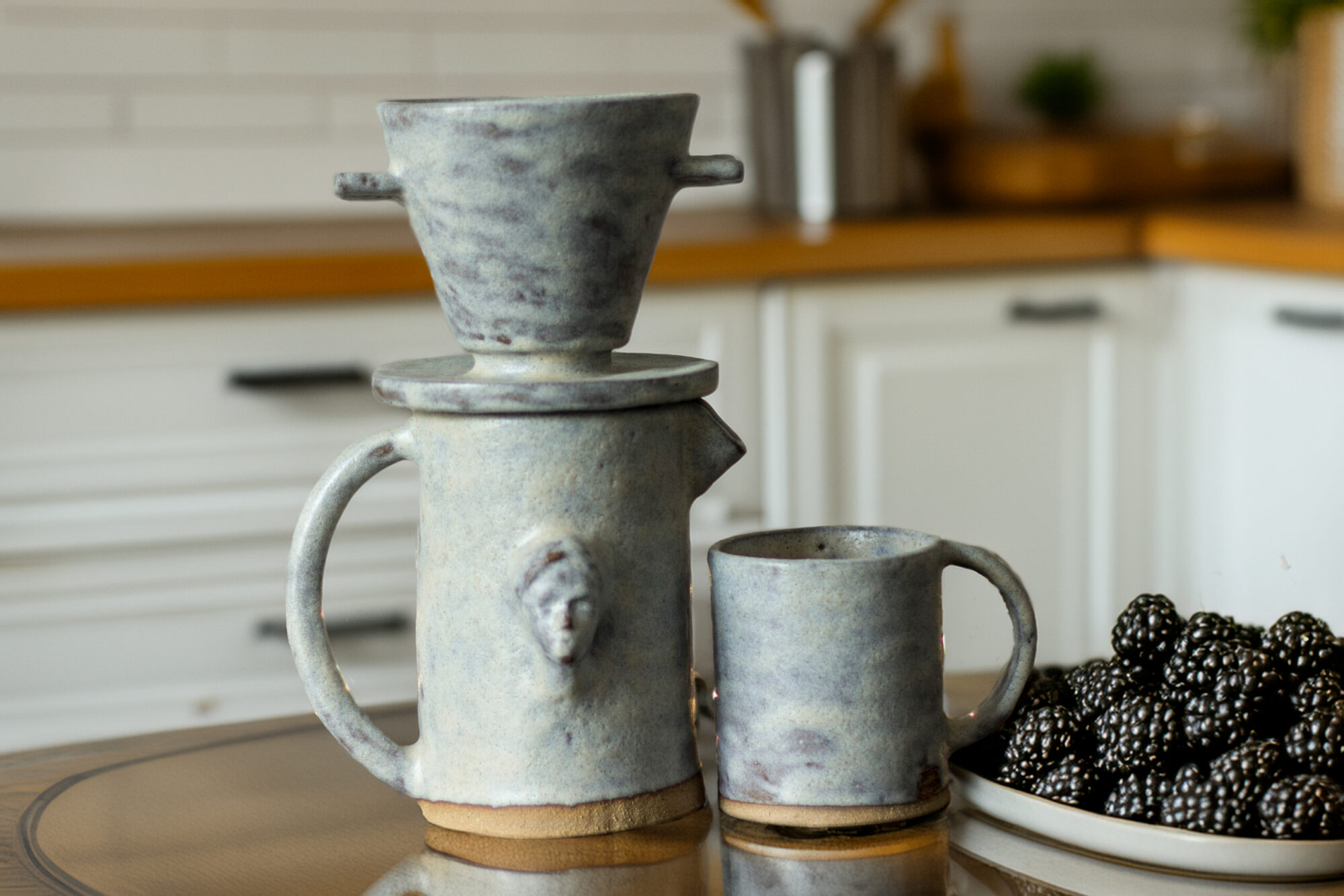 Stoneware Seramik Kahve Demleme Seti