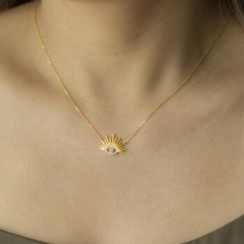 Nazar Güneş Kolye / 14 Ayar Altın / Studio Mirage