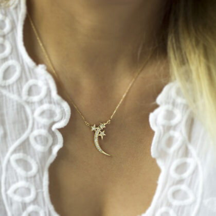 Yıldızlı Gecede Ay Işığı Gümüş Kolye*