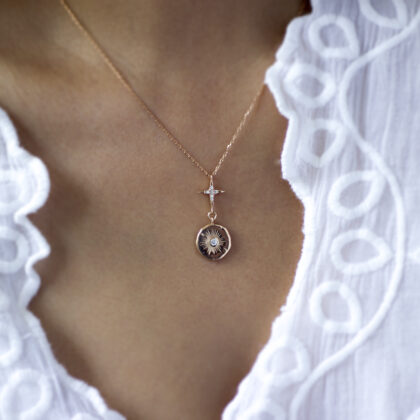 Güneş ve Yıldız 14 Ayar Altın Kolye / Studio Mirage