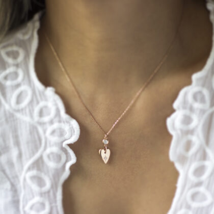 Yıldızlı Kalp Gümüş Kolye*