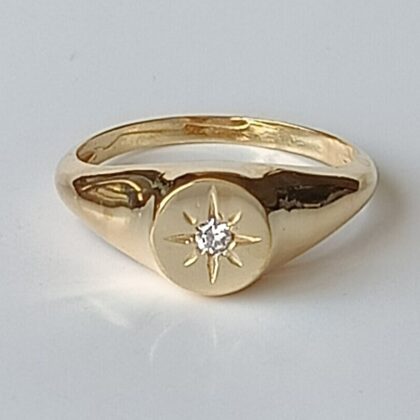 Yıldızlı Minimalist Gümüş Yüzük*