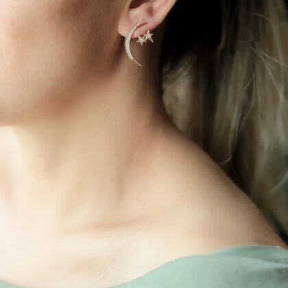 Ay ve Yıldızlar Küpe