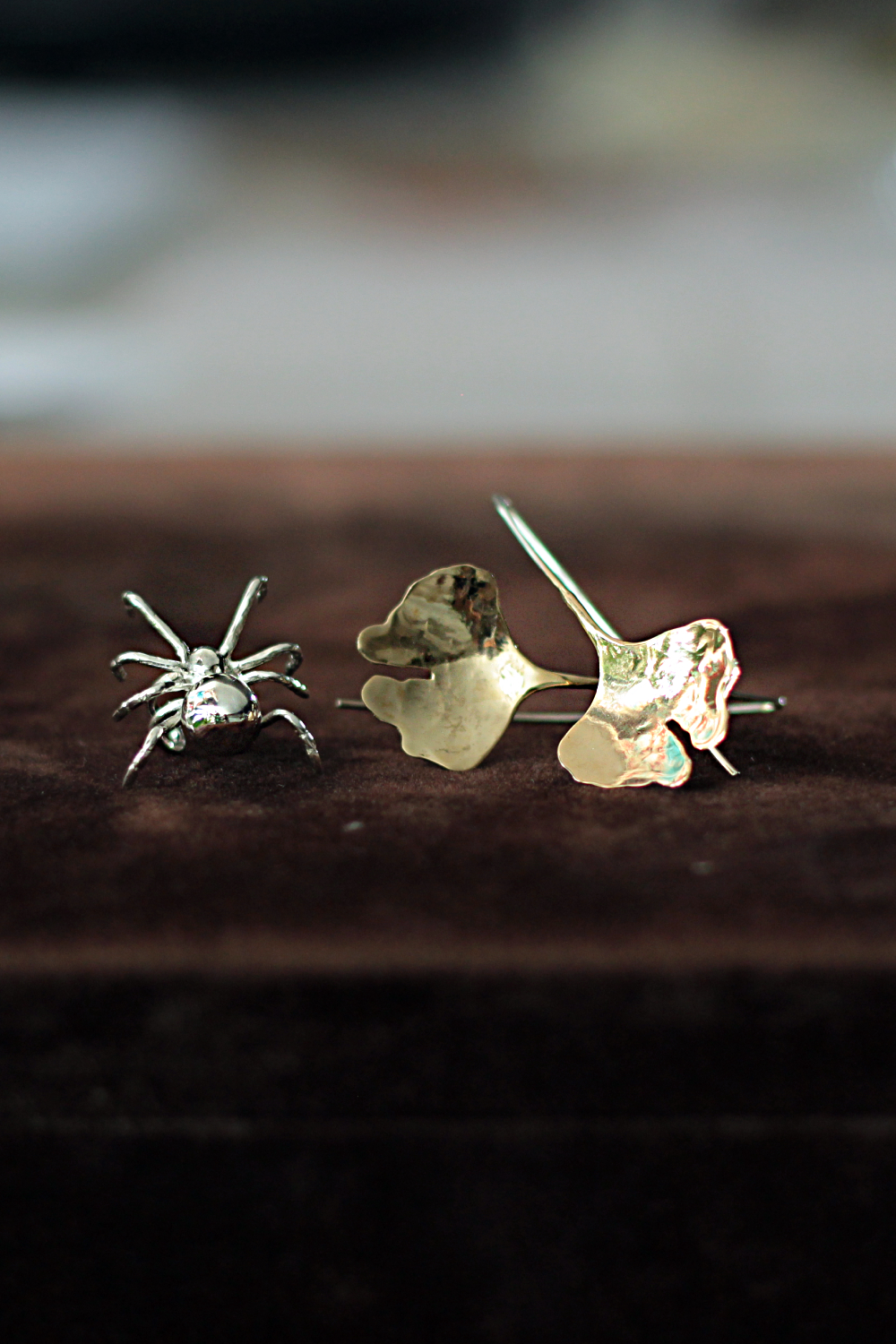Örümcek Gümüş Manşet Küpe /Ear Cuff/ Tek *