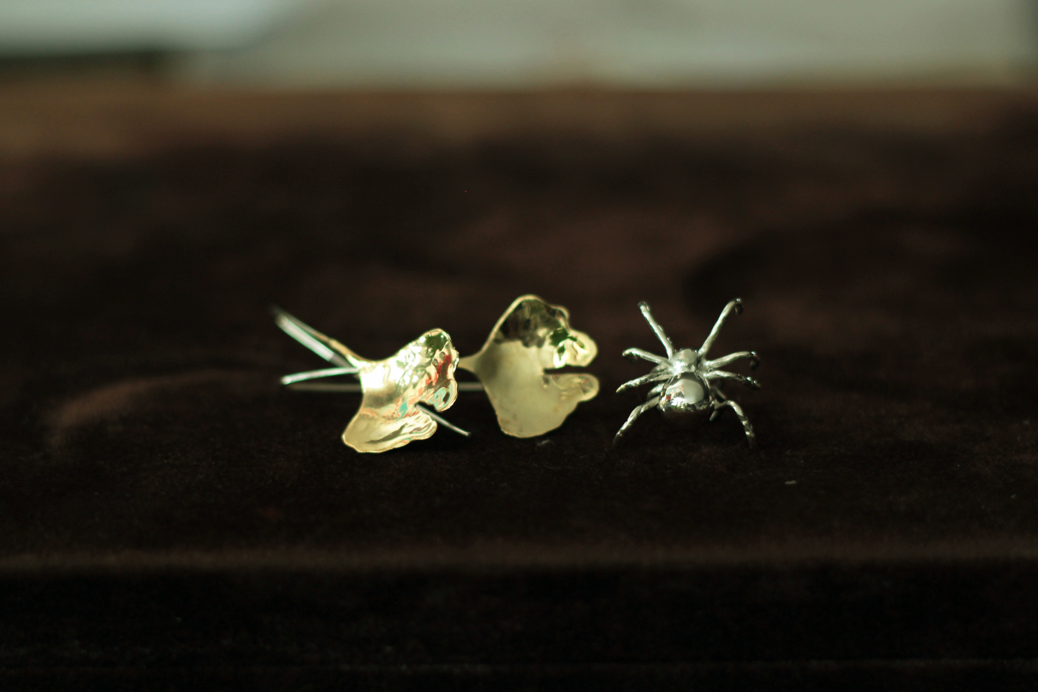 Örümcek Gümüş Manşet Küpe /Ear Cuff/ Tek *