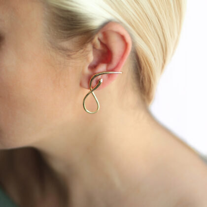 Kulağı Saran Yılan Küpe /Gümüş/ Çift*