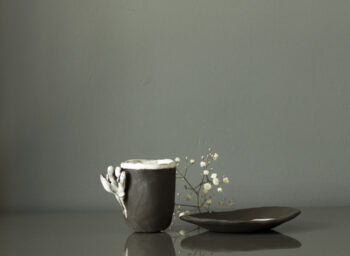 Stoneware Siyah Seramik Fincan