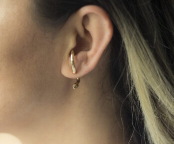 Yılan Gümüş Küpe / Ear Jacket Küpe /Çift - Görsel 3