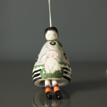 Tavşanımı Gezdiriyorum Seramik Rüzgar Çanı