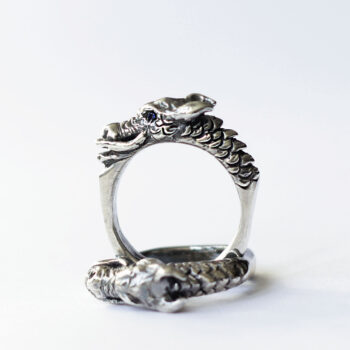 Mato Ejderha 925 Ayar Solid Gümüş Erkek Yüzüğü / Dragon Ring