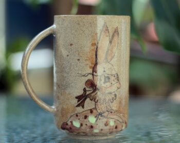 Kuş ve Tavşan Stoneware Seramik Kupa