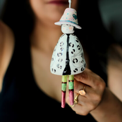 Renkli Çoraplar Seramik Rüzgar Çanı