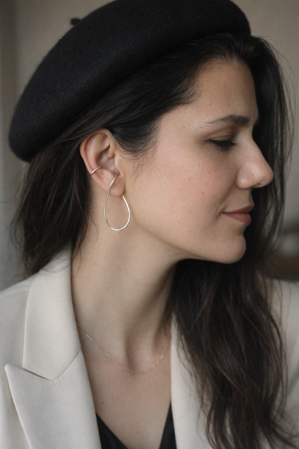 Sonsuzluğun Sesi Küpe – 925 Ayar Gümüş / Tek Küpe