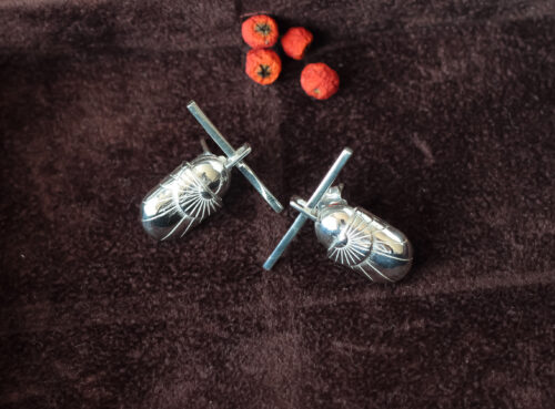 Güneş İzli Scarab Küpe | 925 Ayar Gümüş